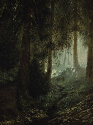 Deer in a Forest Landscape (1870). Gustave Doré (French, 1832-1883).
