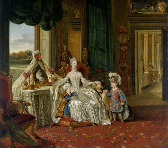 Queen Charlotte with her Two Eldest Sons, 1764. Johan Zoffany (German, 1733-1810).
