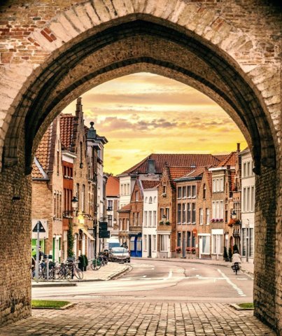 Gentpoortvest, Bruges, Belgium.
