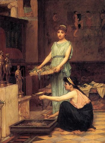 The Household Gods (1880). John William Waterhouse (English, 1849-1917).