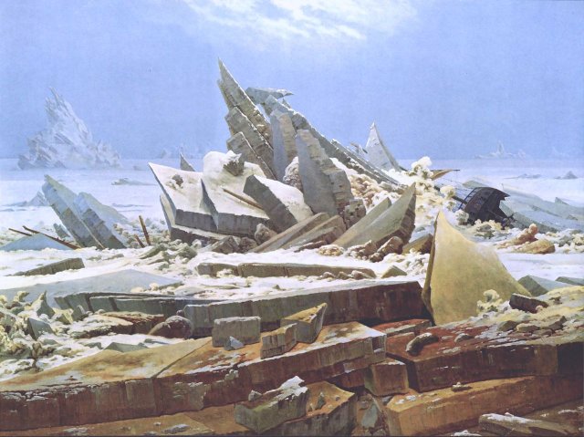 The Sea of Ice (1824). Caspar David Friedrich (German, 1774-1840).