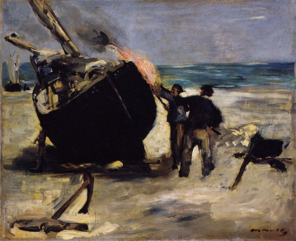 Tarring the Boat, 1873. Edouard Manet (French, 1832-1883).
