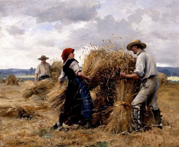 Stacking Grain Sheaves (1870). Julien Dupré (French, 1851-1910).