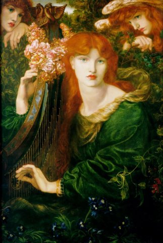 La Ghirlandata (The Garlanded Woman) (1873). Dante Gabriel Rossetti (Italian, 1828-1882).