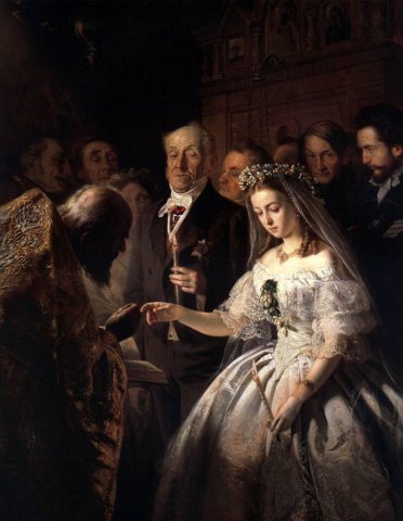 The Unequal (Arranged) Marriage (1862). Vassili Vladimirovich Pukiryov (Russian, 1832-1890).