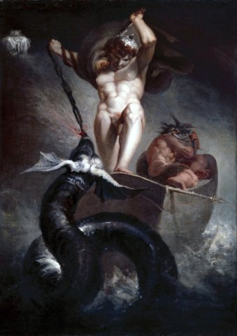 Thor Battling the Midgard Serpent (1790). Johann Heinrich Füssli (Swiss, 1741-1825).