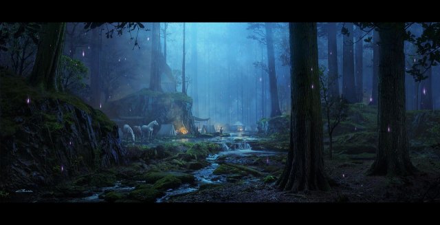 Woodland Camp. Conar Cross (Contemporary British artist).