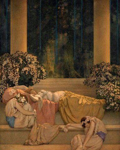 Sleeping Beauty. Maxfield Parrish (American, 1870-1966).