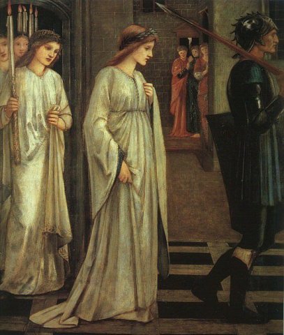 The Princess Sabra Led to the Dragon Painting, 1866. Edward Burne-Jones (English, 1833-1898).