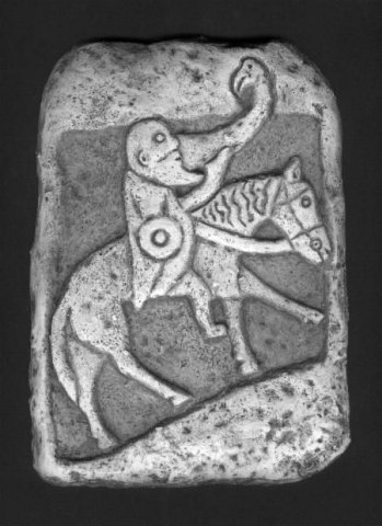 Pict with Drinking Horn. This 9th century warrior of the Pictish tribe drinks from an eagle, the ancient symbol of power. From Invergowrie, Scotland.