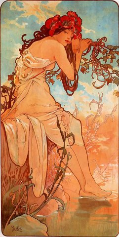 Summer (1896). Alphonse Mucha (Czech, 1860-1939).