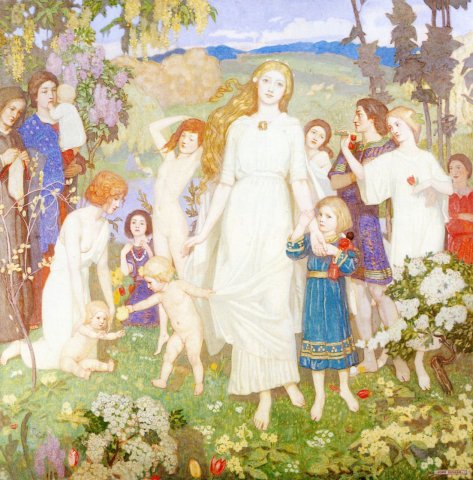 __The Coming of Bríde__ (1917)
(Brigid, the Irish Dawn Goddess)
John Duncan