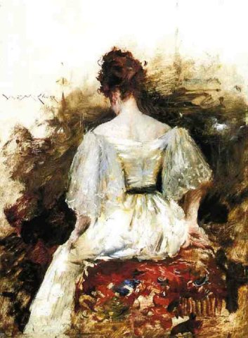 Portrait of a Woman/The White Dress, 1890. William Merritt Chase (American, 1849-1917).