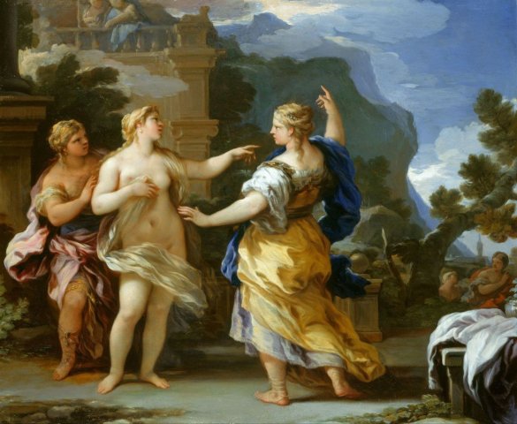 Venus Punishing Psyche with a Task (c. 1695). Luca Giordano (Italian, 1634-1705).