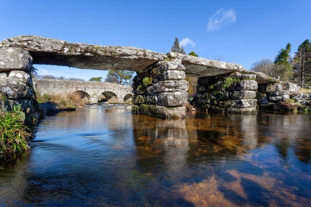Stone slab bridge, England.