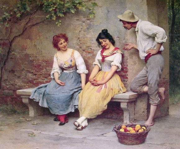 The Flirtation (1904). Eugene von Blaas (Italian, 1843-1931).