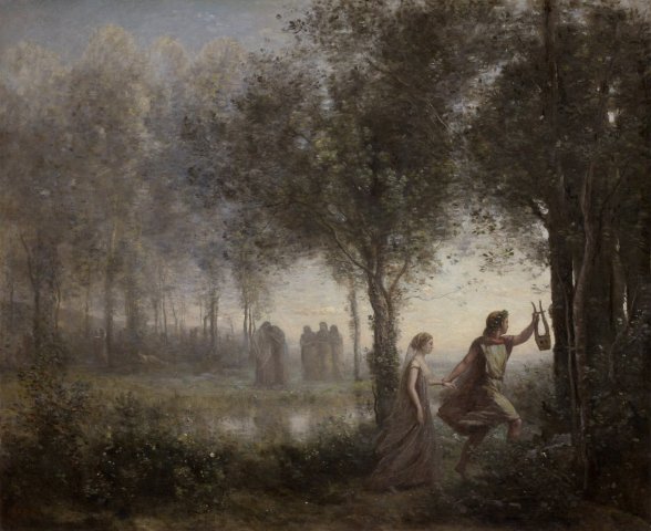 __"Orpheus Leading Eurydice from the Underworld"__ —** Jean-Baptiste-Camille Corot (French)**