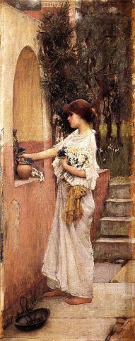 A Roman Offering, c. 1891. John William Waterhouse (English, 1849-1917).
