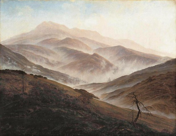 Giant Mountains Landscape with Rising Fog, 1820. Caspar David Friedrich (German, 1774-1840).