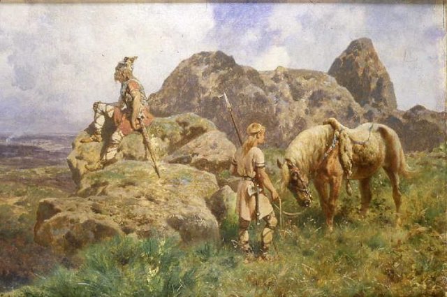 Gallic Soldiers Near La Roche Salvée at Mont Beuvray (1895). Jules Didier (French, 1831-1914).