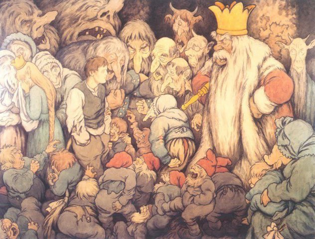Peer Gynt In the Hall of the Mountain King (1890). Theodor Severin Kittelsen (Norwegian, 1857-1914).