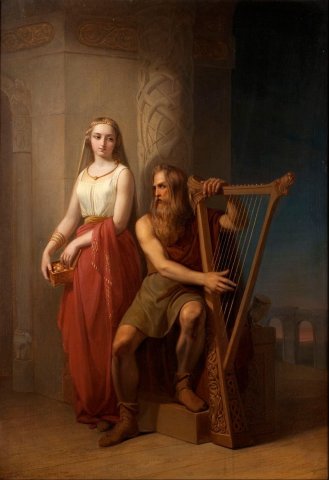 Iðunn and Bragi, 1846. Nils Jakob Blommér (Swedish, 1816-1853).