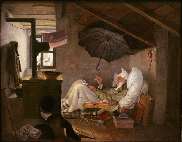 The Poor Poet (1839). Carl Spitzweg (German, 1808-1885).