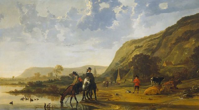 River Landscape with Riders. Aelbert Cuyp (Dutch, 1620-1691).