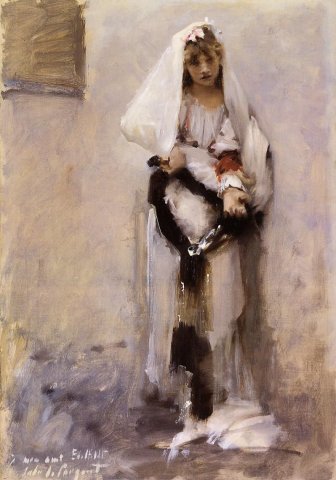 A Parisian Beggar Girl (1880). John Singer Sargent (American-Expat, 1856-1925).