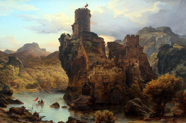 Das Felsenschloss (Castle on a Rock). Carl Friedrich Lessing (German, 1808-1880).