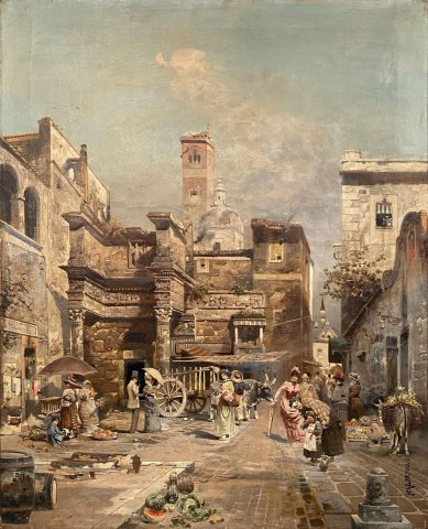 A Roman Street Scene (1893). Robert Alott (Austrian, 1850-1910).