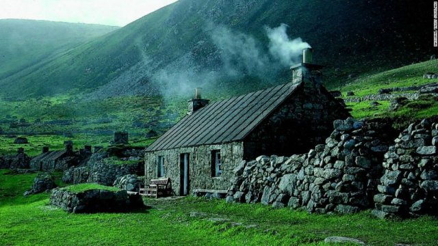 Crofters Cottage, St. Kilda Island, Scotland.