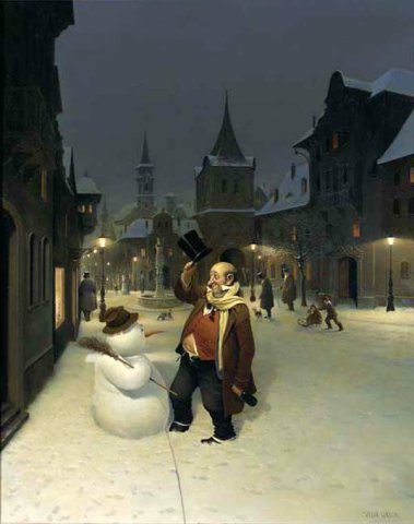 The Snowmans Friend. Vida Gábor (Hungarian, 1937-1999).