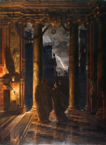 The Ides of March (Caesar and his wife Calpurnia see a comet). Edward John Poynter (English, 1836-1919).