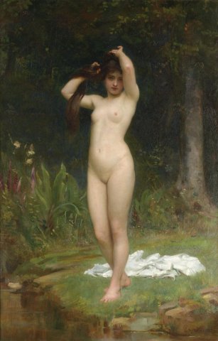 A Woodland Nymph (1883). Philip Hermogenes Calderon (English, 1833-1898).