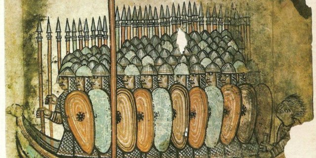 A Viking invasion of the French coast appears in The Life of St. Aubin, a manuscript dated to c. 1100.