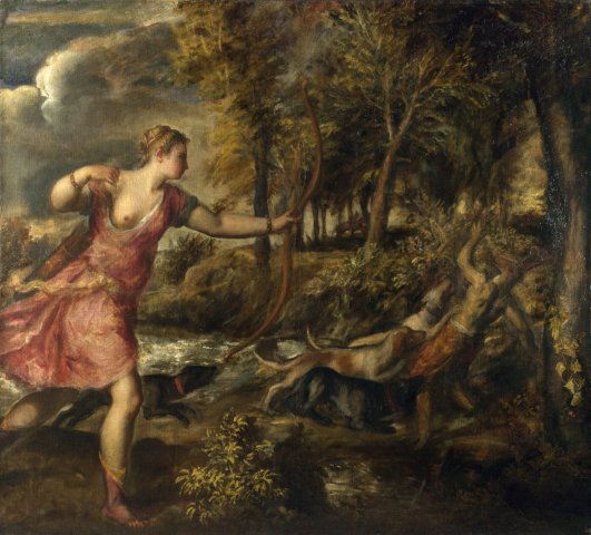 The Death of Actaeon (1559).
Titian (Italian, 1490-1576).