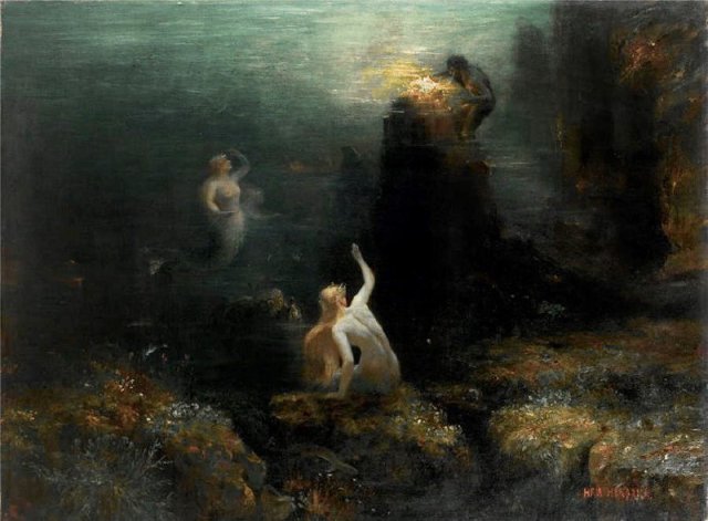 Stealing the Rhine Gold. Hermann Hendrich (German, 1854-1931).