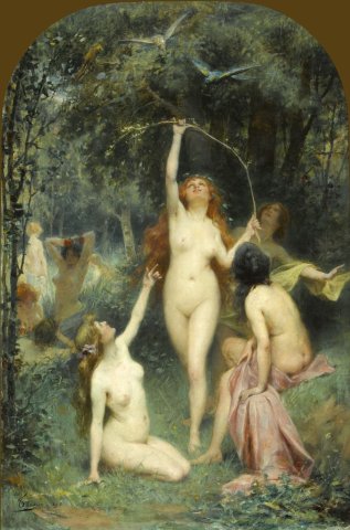 Nymphs In A Forest (1898). Henri Adrien Tanoux (French, 1865-1923).