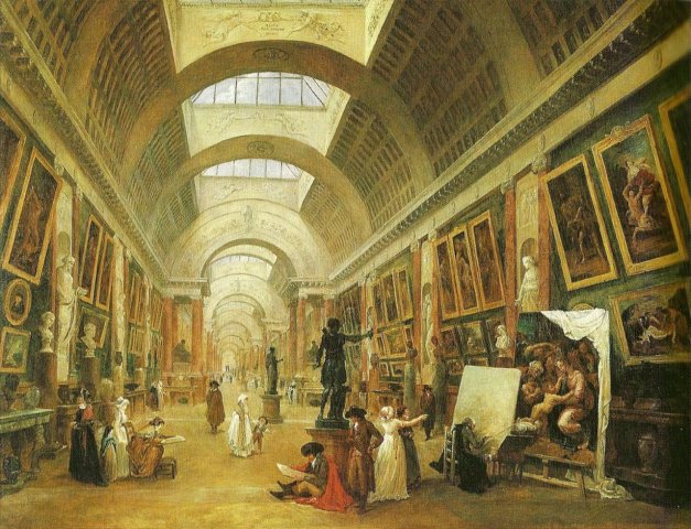 Die Grand Galerie des Louvre (The View of the Grand Gallery of the Louvre) (1796). Hubert Robert (French, 1733-1808).
