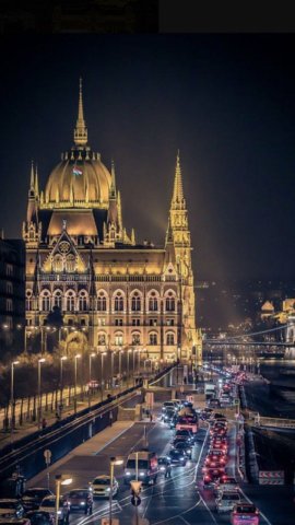 Budapest, Hungary at night.